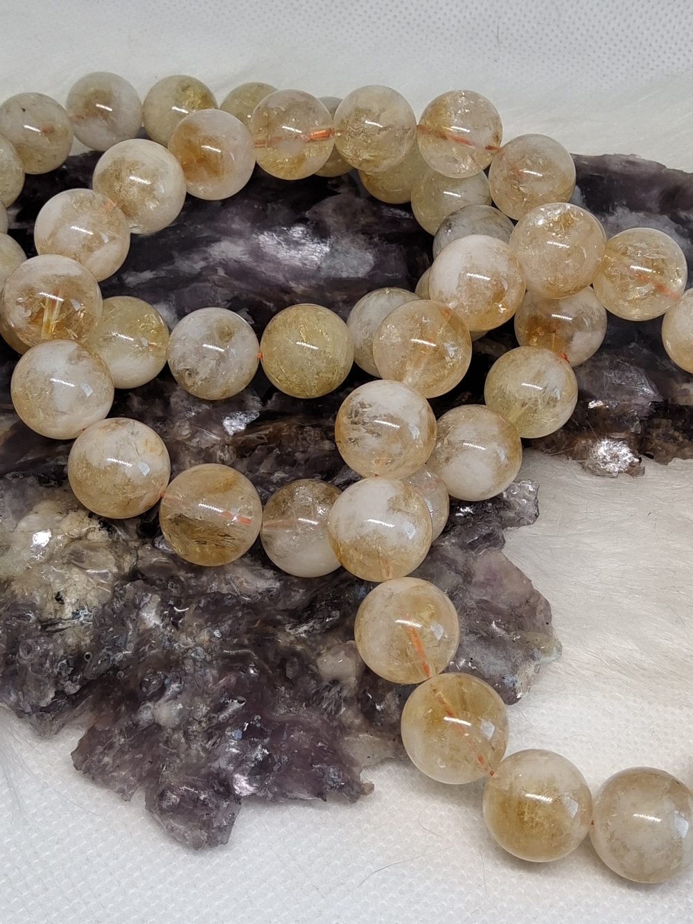 High Grade Citrine Bracelet | 12.5mm Gemstone Beads | Luxury Crystal Stretch
